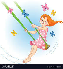 Girl on a swing Royalty Free Vector Image - VectorStock