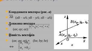 ГЕОМЕТРІЯ, 10. Координати. Вектори
