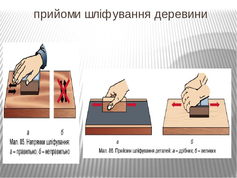 прийоми шліфування деревини