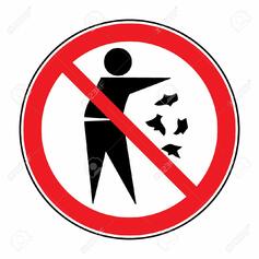 Do Not Litter Sign. Silhouette Of A Man, Throwing Garbage ...