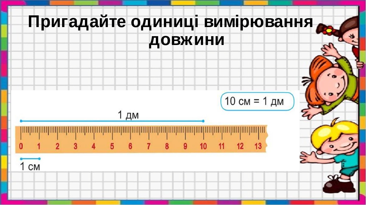 Пригадайте одиниці вимірювання довжини