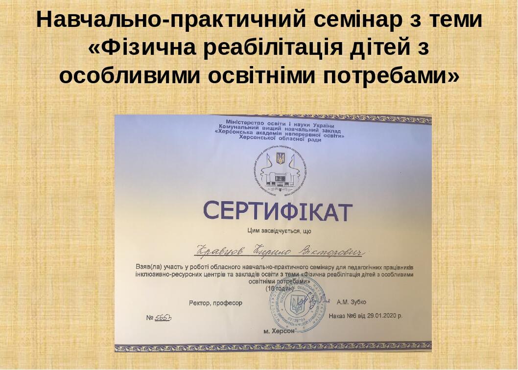 Навчально-практичний семінар з теми «Фізична реабілітація дітей з особливими освітніми потребами»