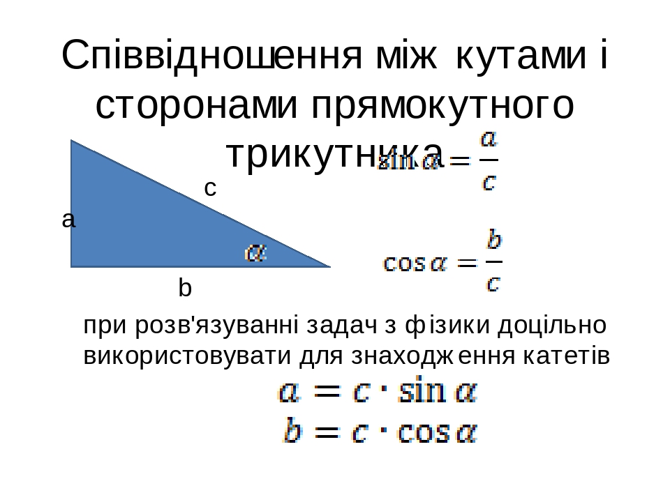 Прямокутний трикутник у фізиці