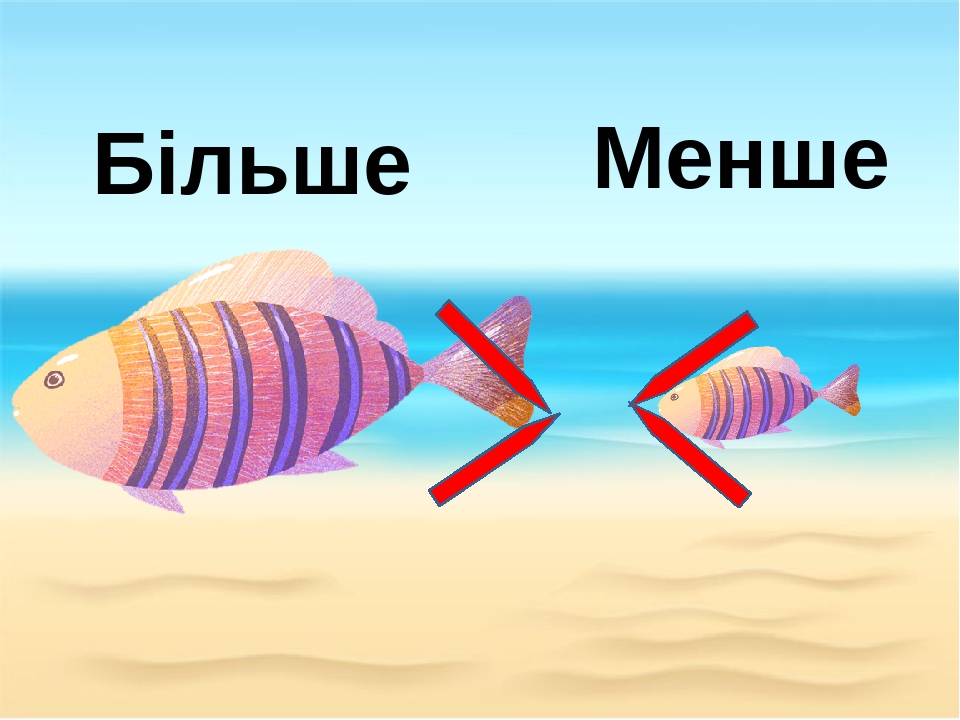 Презентація "Порівняння предметів. Знаки "більше" і "менше"
