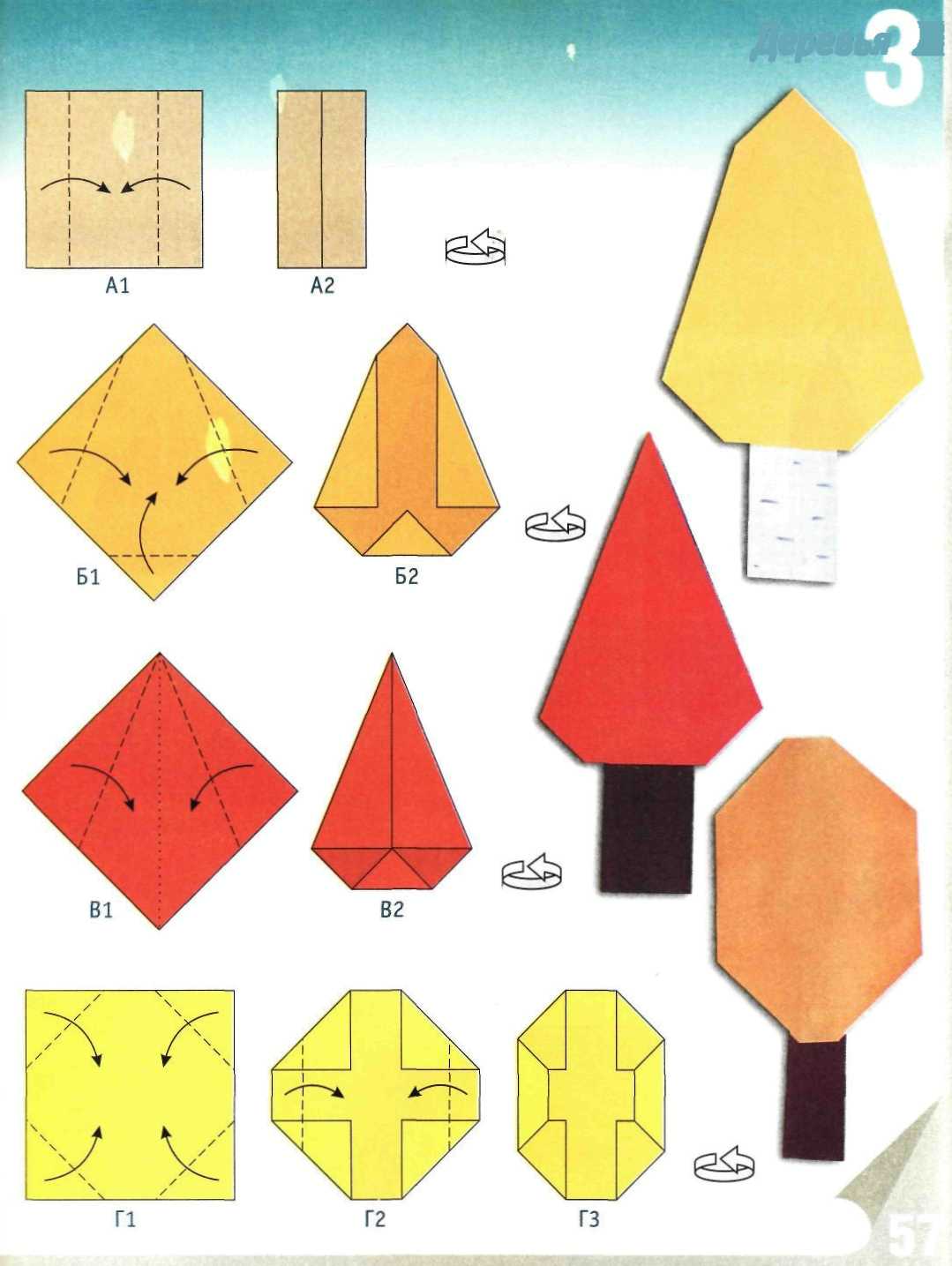 Оригами дерево схема
