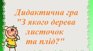 Дидактична гра "З якого дерева листочок та плід?"