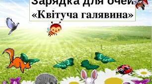 Презентація на тему "Квітуча галявина" Зарядка для очей