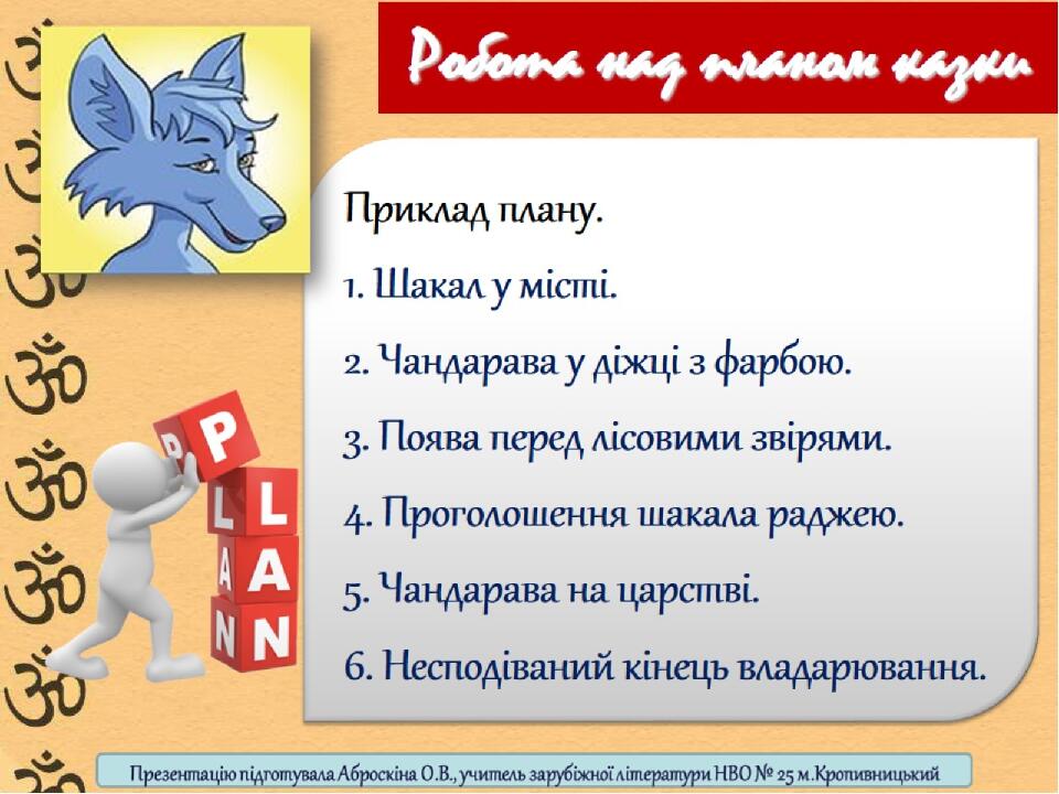 Робота над планом казки