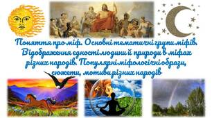 Поняття про міф, його тематичні групи