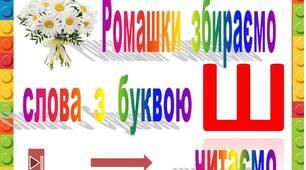 Ромашки  збираємо   слова  з  буквою  Ш  читаємо"