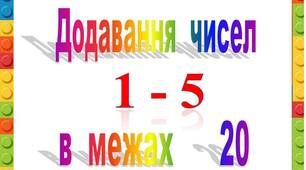 Презентація  "Додавання   в  межах  20"  (частина  1)