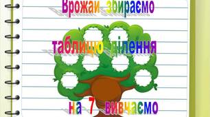 Презентація "Врожай збираємо, таблицю ділення на   7   вивчаємо"