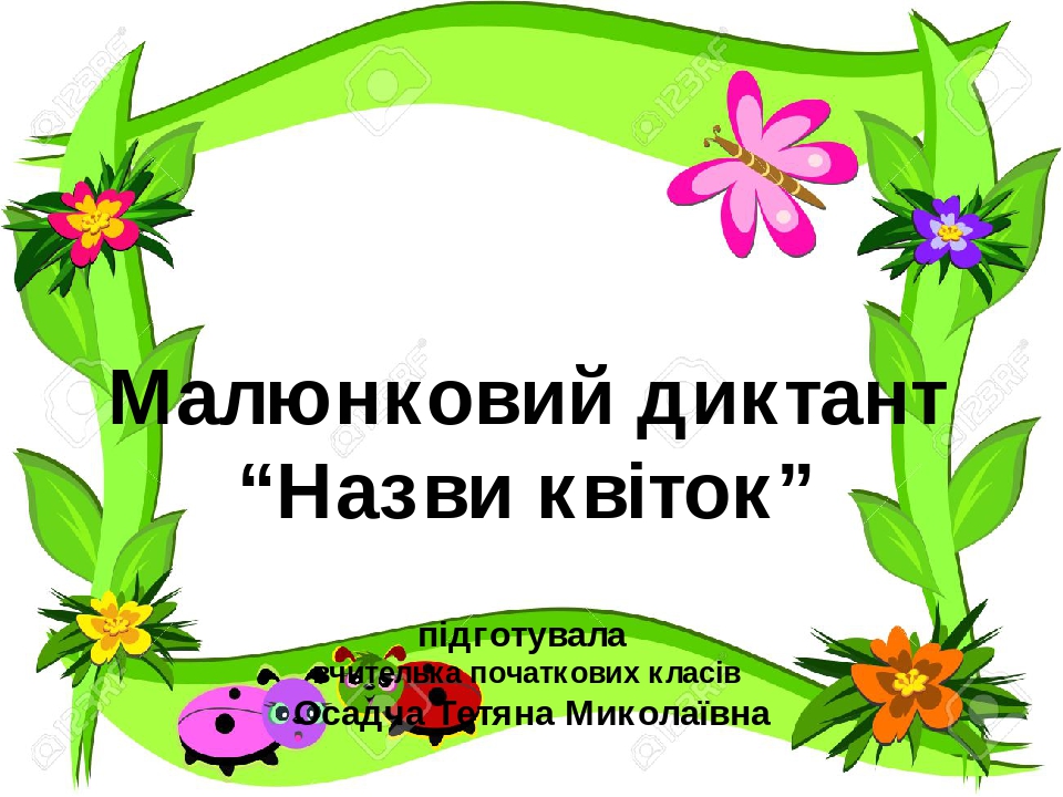 Малюнковий диктант "Назви квіток", 2-4 клас