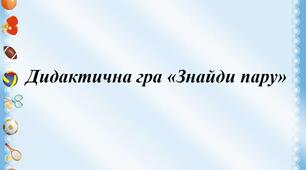 Дидактична гра «Знайди пару»
