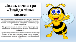 Дидактична гра «Знайди тінь» комахи