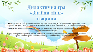 Дидактична гра «Знайди тінь» тварини