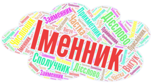 Матеріали до уроку. Хмаринка слів до теми "Частини мови"