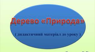 Вчителю НУШ. Дидактичний матеріал  «Дерево «Природа»»