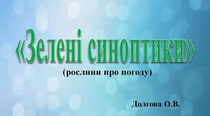 Вчителю НУШ.  Дидактичний супровід до уроків «Я досліджую світ» -  «Зелені синоптики» (рослини про погоду)