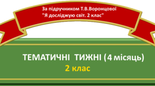 Оформлення "Назви тематичних тижнів до 4 місяця" 2 клас