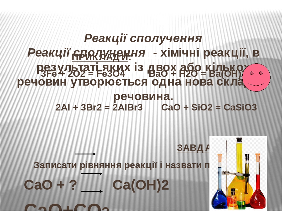 Презентація "Типи хімічних реакцій"