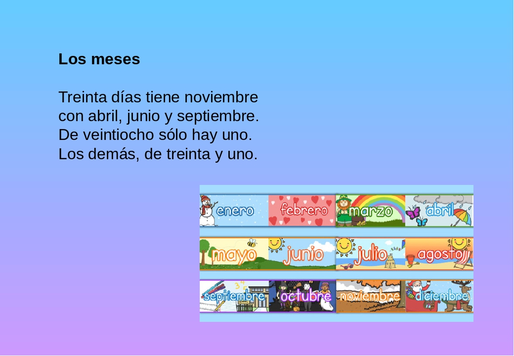 Презентація Los meses del año (Іспанська мова, 1 клас)
