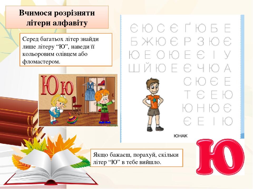 Презентація "Вивчаємо букву Ю", українська мова 1 клас | Презентація. НУШ