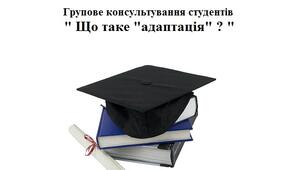 Групове консультування студентів " Що таке "адаптація" ? "