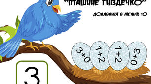 математична гра "Пташине гніздечко" (додавання)