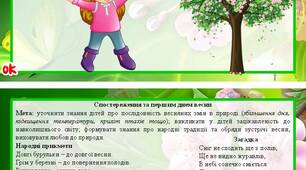 Картотека спостережень на прогулянці. Весна