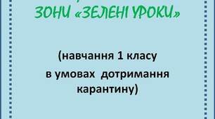 Вчителю НУШ. Навчання 1 класу  В умовах  дотримання карантину. Букви для позначення зони «зелені уроки»