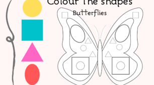 Дидактичний матеріал “Colour the Shapes. Butterfly Activity Worksheets”