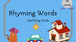 Дидактичний картки “Rhyming Words Matching Cards” (word + image)