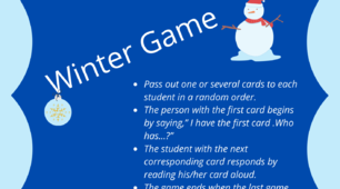 “Winter. I have, Who has.. Game”