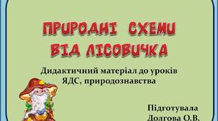 Вчителю НУШ. Дидактичний матеріал до уроків ЯДС, природознавства «Природні  схеми від Лісовичка»