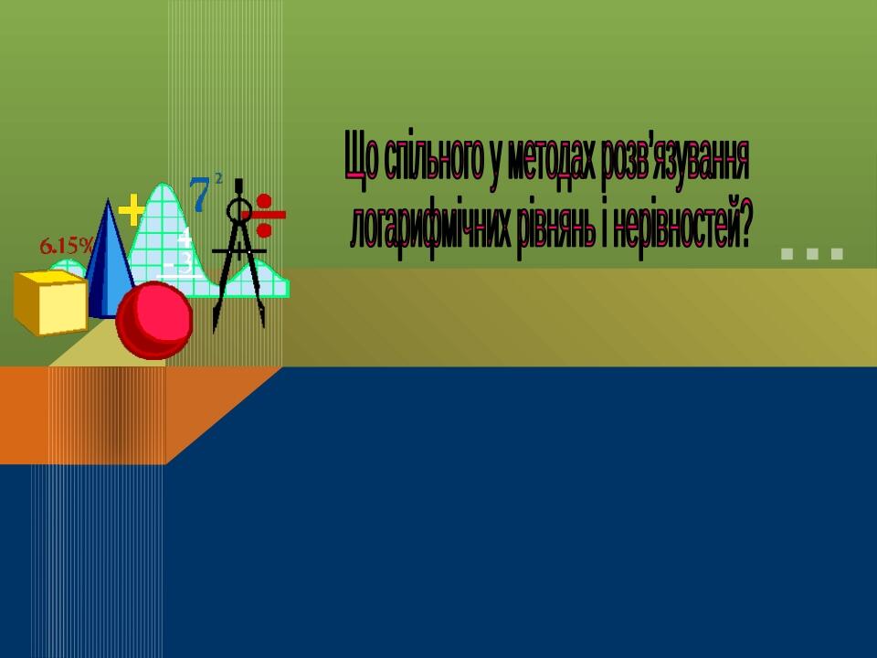 Що спільного у методах розв’язування логарифмічних рівнянь і нерівностей?