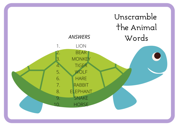 Дидактичні картки “Unscramble the Animals Words”