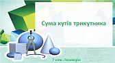 Геометрія 7 клас Відеоуроки Сума кутів трикутника