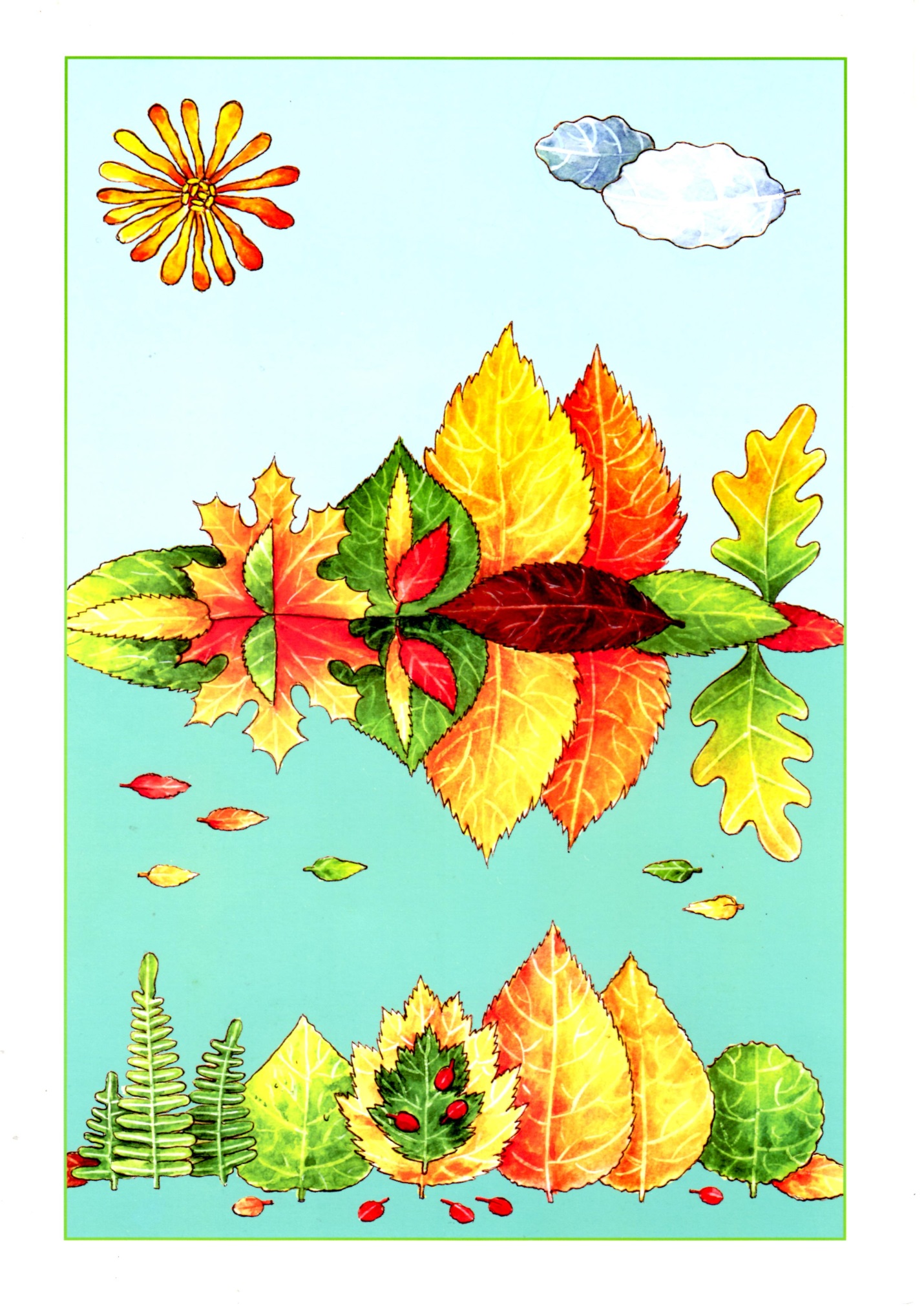 картинки из листьев для детей 1