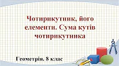 Геометрія 8 клас Відеоуроки Чотирикутник та його елементи. Сума кутів чотирикутника