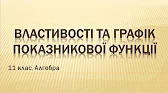 Алгебра і початки аналізу 11 клас Відеоуроки Властивості та графік показникової функції
