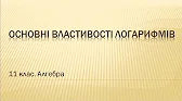Алгебра і початки аналізу 11 клас Відеоуроки Основні властивості логарифмів
