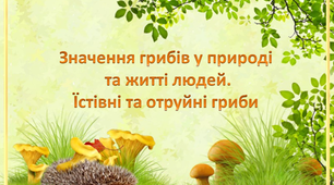 "Значення грибів у природі та житті людей".