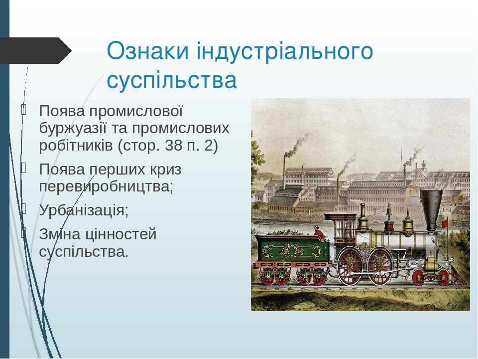Презентація "Індустріальне суспільство" 9 клас всесвітня історія