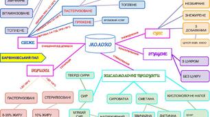 Ментальна карта "Характеристика продуктів переробки молока"