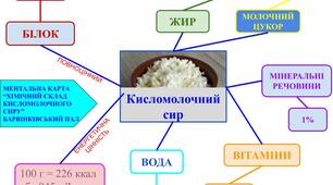 Ментальна карта "Хімічний склад кисломолочного сиру"