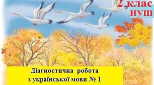 2 клас. Діагностична робота з української мови № 1 . Мова і мовлення