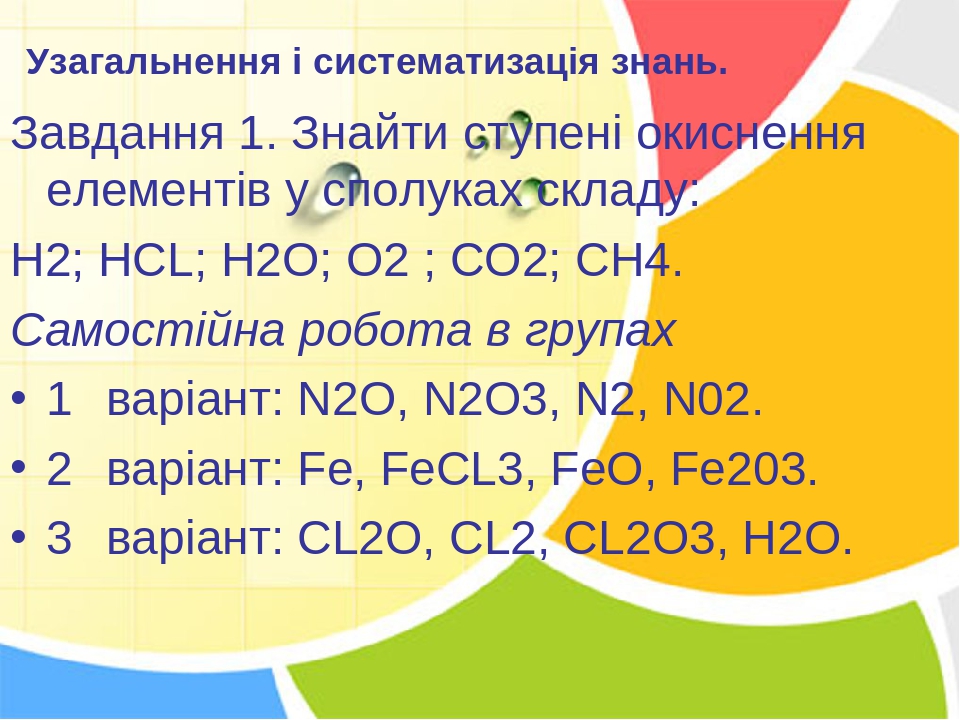 Презентація " Ступінь окиснення елементів"