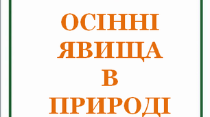 Презентація "Осінні явища в природі"