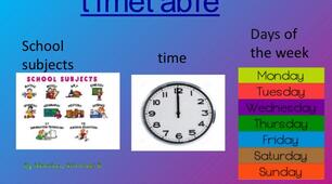 Вправи на закріплення знань  з тем SCHOOL SUBJECTS AND TIME (5th form)